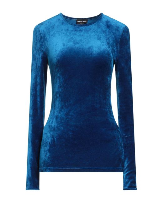 Giorgio Armani Women's Blue T-Shirt Viscose Polyamide Elastane