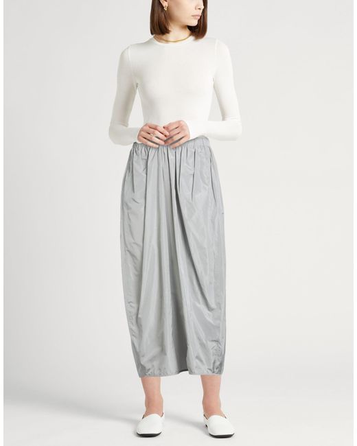 Fabiana Filippi Gray Light Maxi Skirt Polyester, Silk