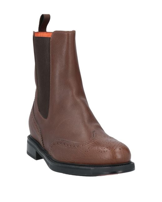 Santoni Brown Ankle Boots Leather