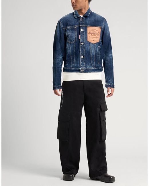 DSquared² Blue Denim Outerwear Cotton, Elastane for men