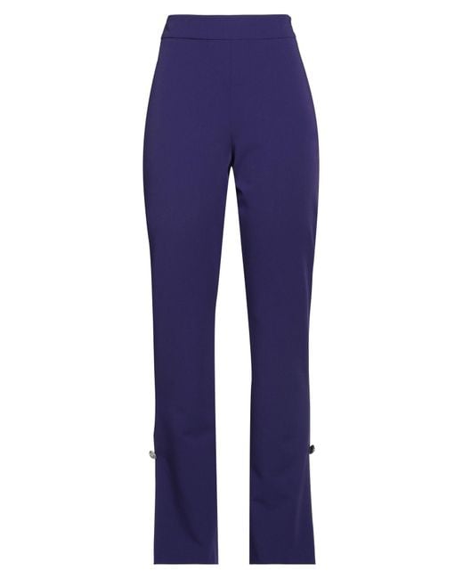 Twinset Blue Pants Polyester, Viscose, Elastane