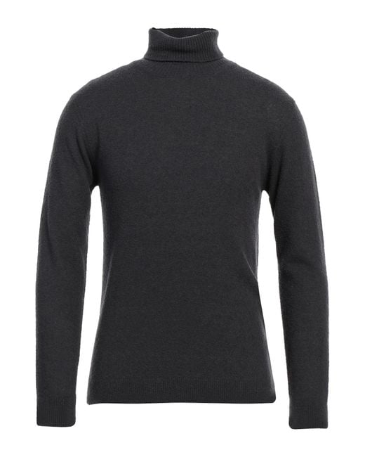 Daniele Fiesoli Black Turtleneck Merino Wool, Polyamide, Cashmere for men