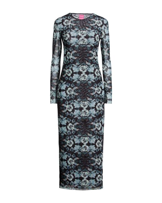 Franco Ferrari Black Maxi Dress Polyester, Elastane