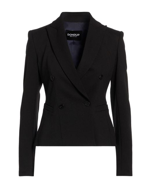 Dondup Black Blazer Viscose, Polyamide, Elastane