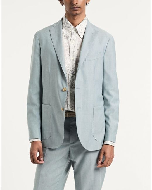 Boglioli Blue Light Blazer Virgin Wool, Lyocell, Elastane for men