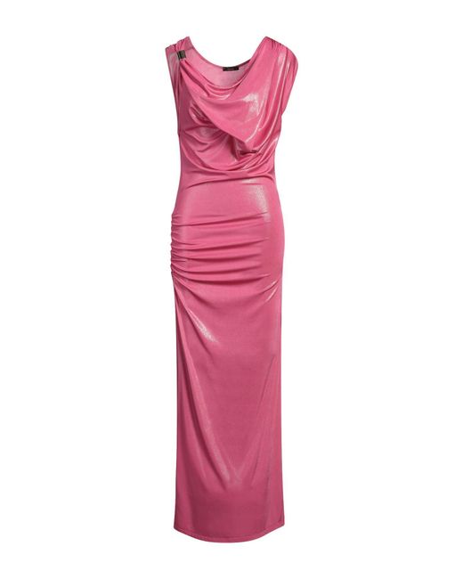 Hanita Pink Maxi Dress Polyester, Elastane