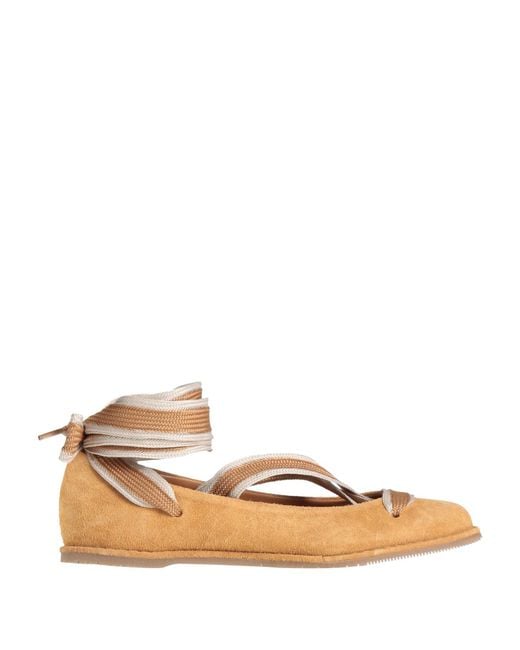 Palomitas By Paloma Barcelo' Natural Camel Ballet Flats Leather