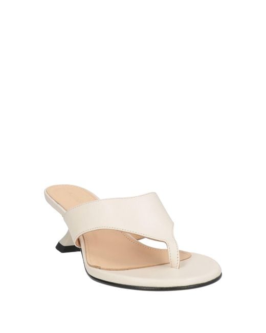 Alohas Natural Ivory Thong Sandal Leather