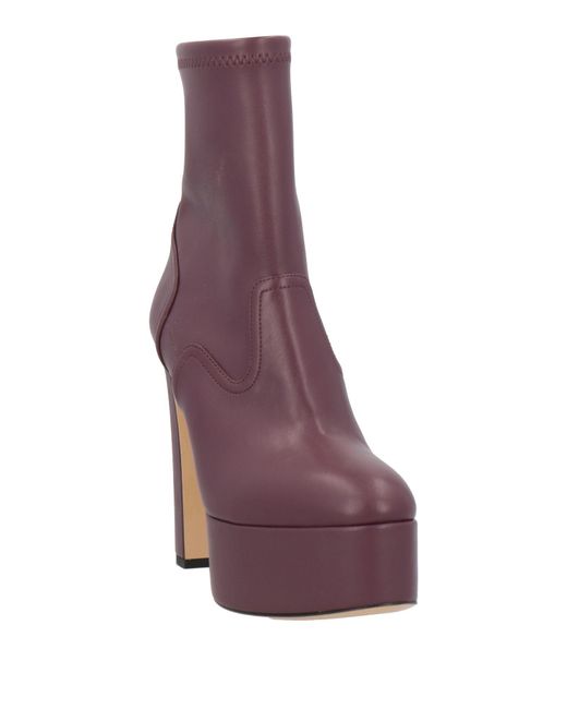 Casadei Purple Ankle Boots Leather