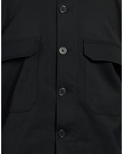 Santaniello Black Jacket Polyester, Wool, Elastane for men