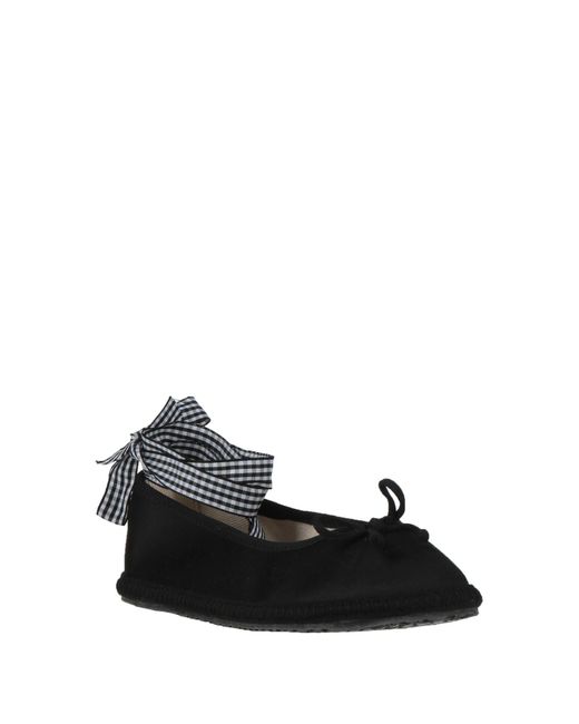 MyChalom Black Ballet Flats Textile Fibers