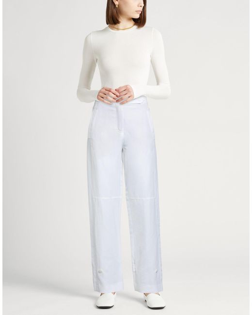 Dorothee Schumacher White Pants Polyester, Linen