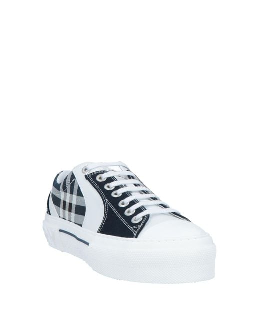 Burberry White Sneakers Leather, Textile Fibers for men