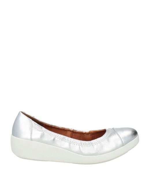 Fitflop White Ballet Flats Leather