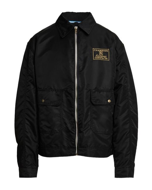 Champion Black Jacket Polyamide, Polyester, Cupro for men
