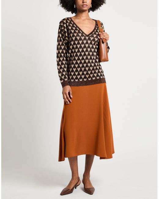 Siyu Brown Chocolate Sweater Viscose, Metallic Fiber
