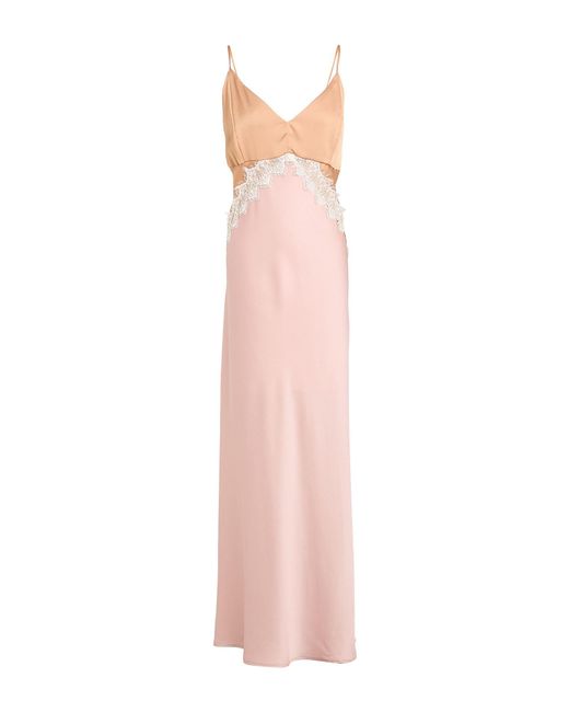 Twinset Pink Blush Maxi Dress Polyester