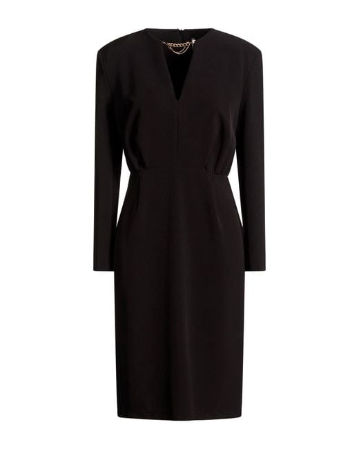 Kaos Black Midi Dress Polyester, Elastane