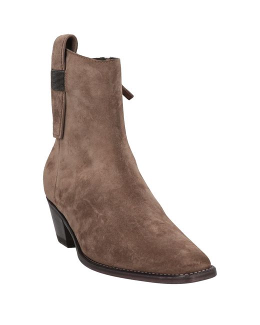 Brunello Cucinelli Brown Ankle Boots