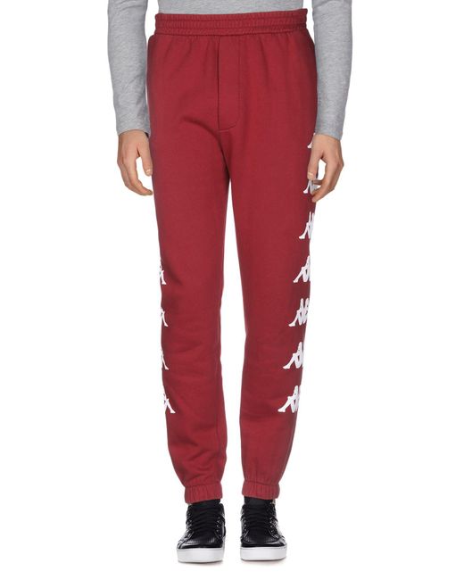 Paura x Kappa Red Burgundy Pants Cotton for men