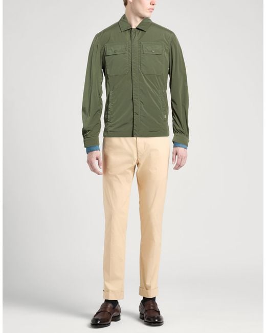 Paul & Shark Green Military Jacket Nylon, Elastane for men