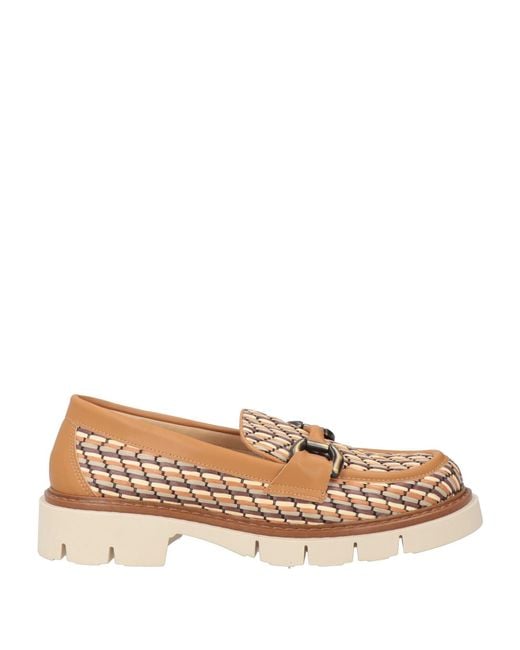 Nila & Nila Natural Camel Loafers Synthetic Material