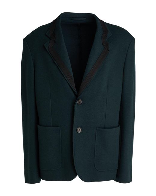 Lanvin Blue Dark Blazer Virgin Wool for men