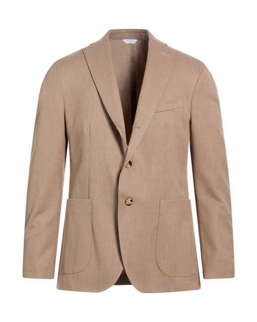 Boglioli Natural Blazer Polyester, Virgin Wool, Viscose, Elastane for men