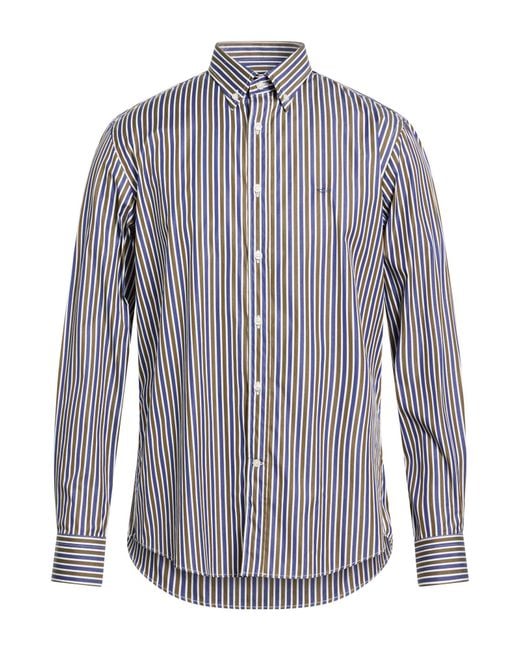 Paul & Shark Blue Military Shirt Cotton for men