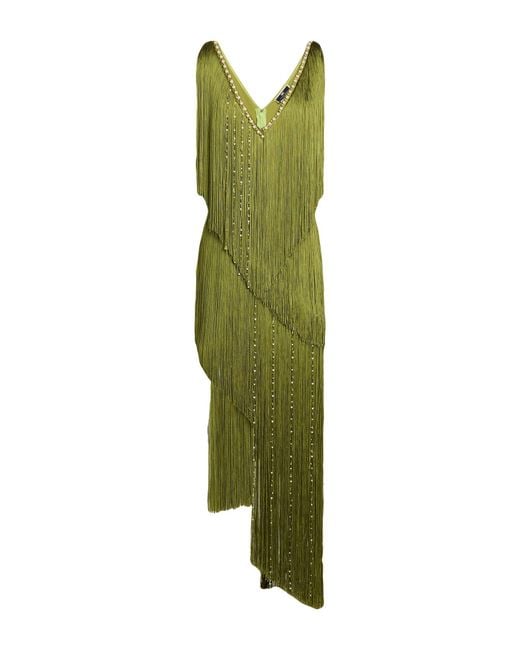 Elisabetta Franchi Green Maxi Dress Polyester, Elastane
