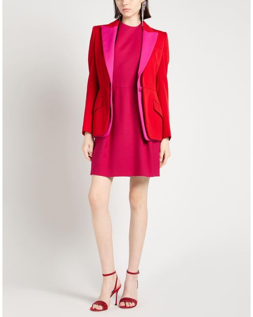 McQueen Red Blazer Virgin Wool