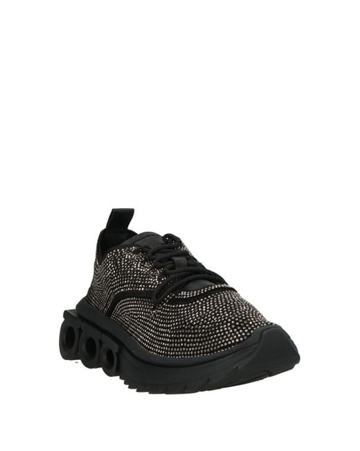 Ferragamo Black Sneakers Leather, Textile Fibers