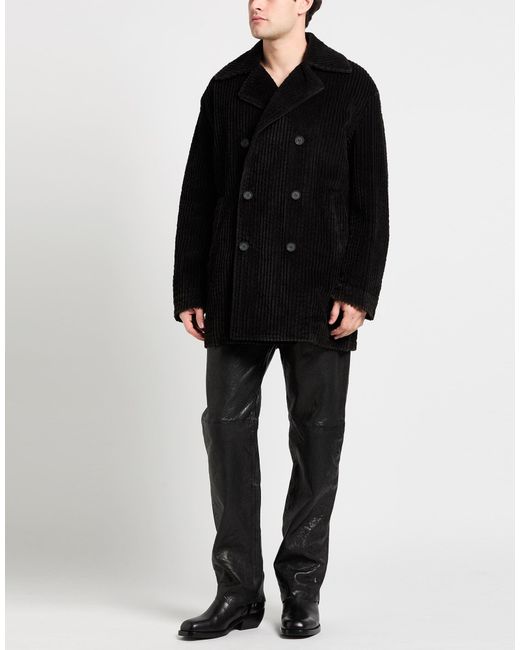 DIESEL Black Coat Cotton for men