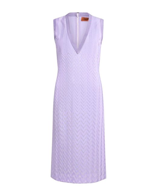 Missoni Purple Midi Dress Cotton, Viscose