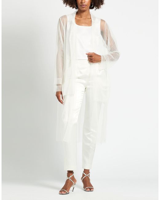Maria Calderara White Overcoat & Trench Coat Polyester