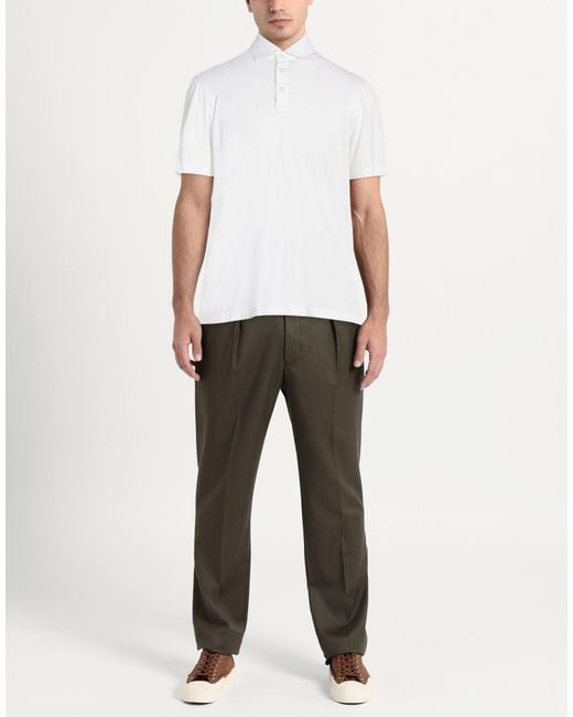 Luigi Borrelli Napoli White Polo Shirt Cotton, Modal for men