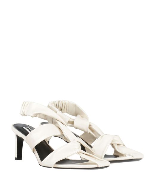 Jil Sander White Leather Ankle-Strap Stiletto Sandals
