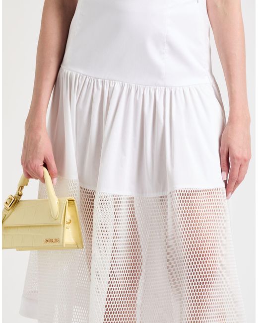 Jijil White Midi Skirt Cotton, Polyamide, Elastane