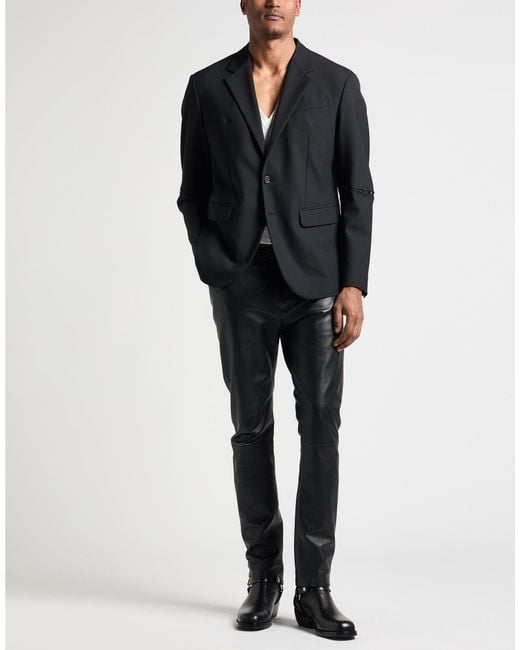 DSquared² Black Blazer Polyester, Virgin Wool, Elastane for men