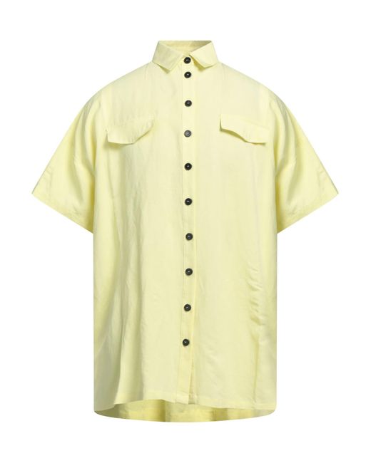 Roberto Collina Metallic Light Shirt Viscose, Linen for men