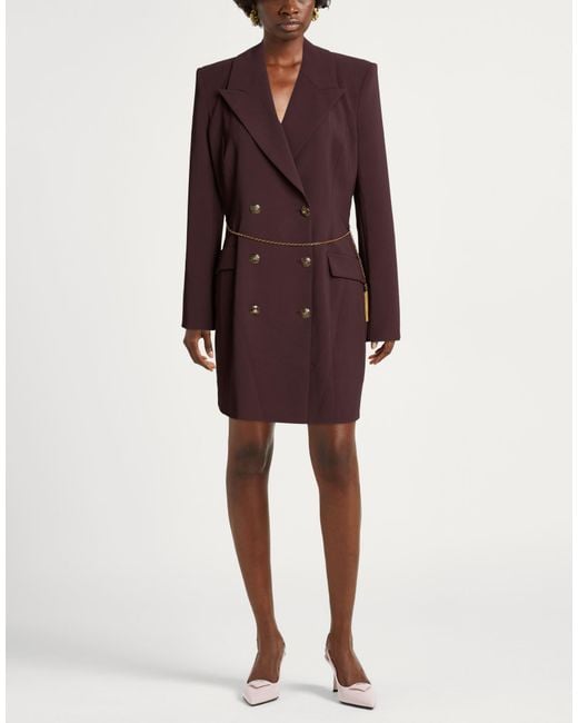 Elisabetta Franchi Purple Burgundy Mini Dress Polyester, Rayon