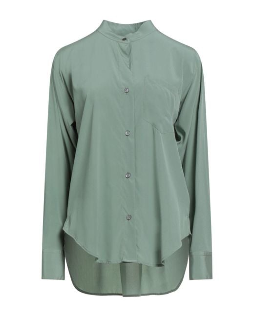 Robert Friedman Green Shirt Silk, Elastane