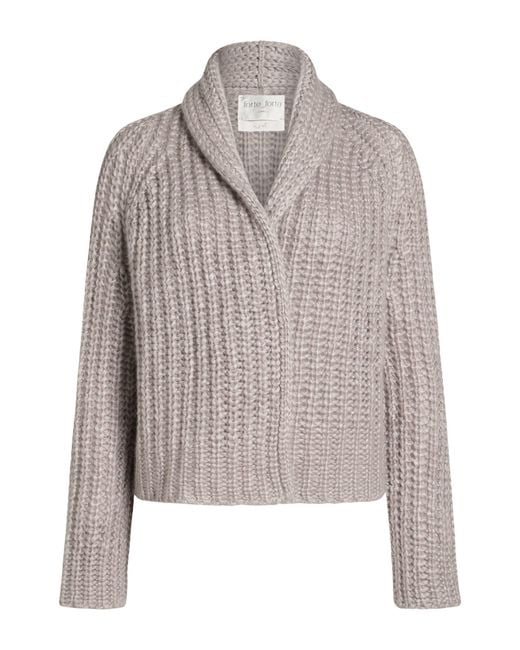 Forte_forte Gray Cardigan Silk, Mohair Wool, Cashmere