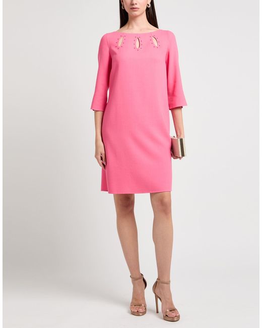 AVOLIO Milano Pink Mini Dress Virgin Wool, Elastane