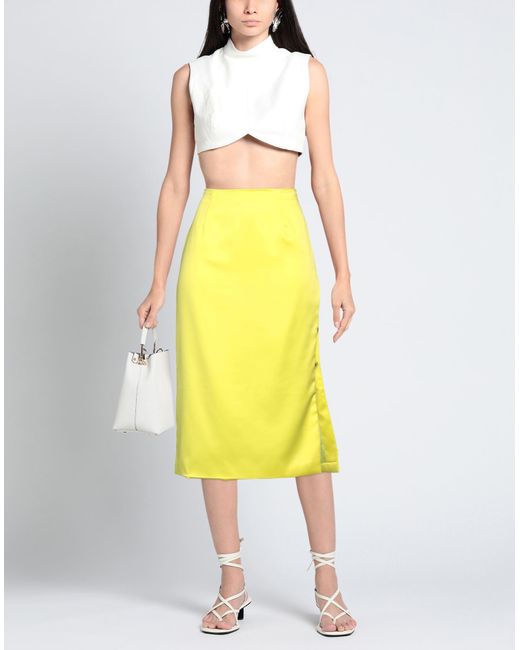 Gcds Yellow Midi Skirt