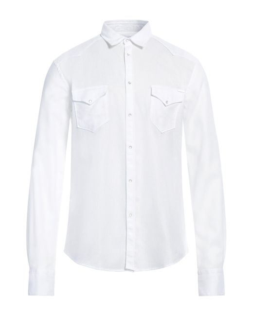 Aglini White Shirt Cotton for men