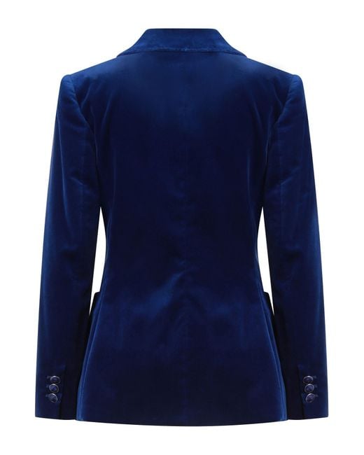 Alberta Ferretti Blue Blazer Cotton, Elastane