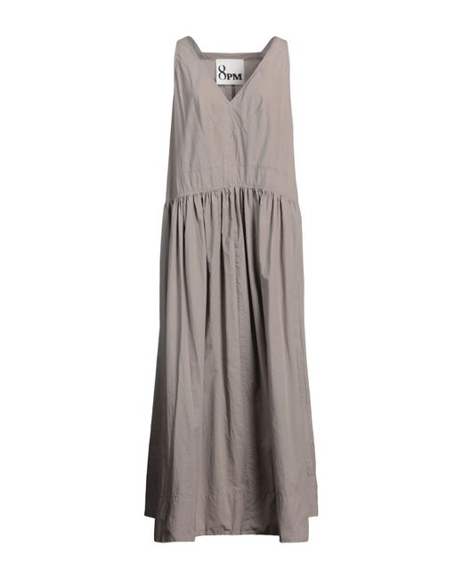 8pm Gray Maxi Dress Cotton