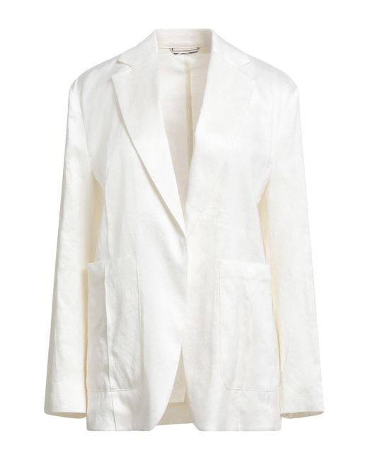 Boss White Blazer Viscose, Linen, Elastane