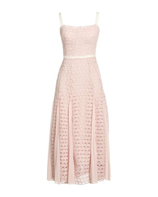 Sandro Pink Light Midi Dress Polyester